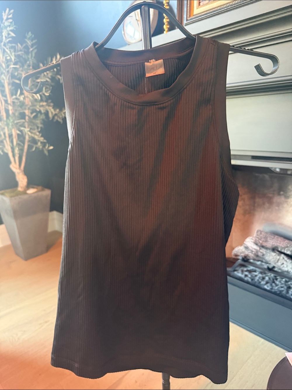 Calia XL Black Ribbed Sleeveless Top -